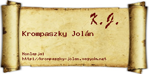 Krompaszky Jolán névjegykártya