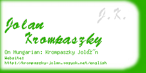 jolan krompaszky business card